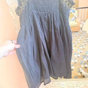 Anaak Black Gathered Cotton Skirt